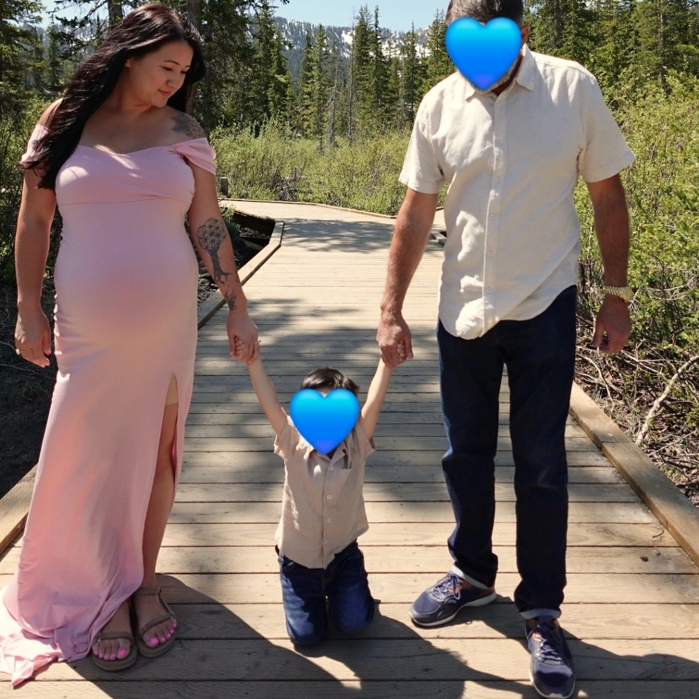 Maternity Fitted Mermaid Gown - Dusty Pink